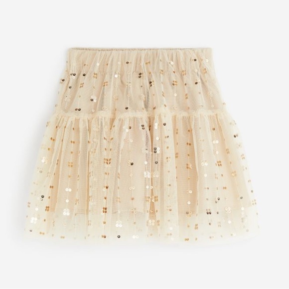 Gold Sequin and Tulle Skirt - Picture 2 of 4
